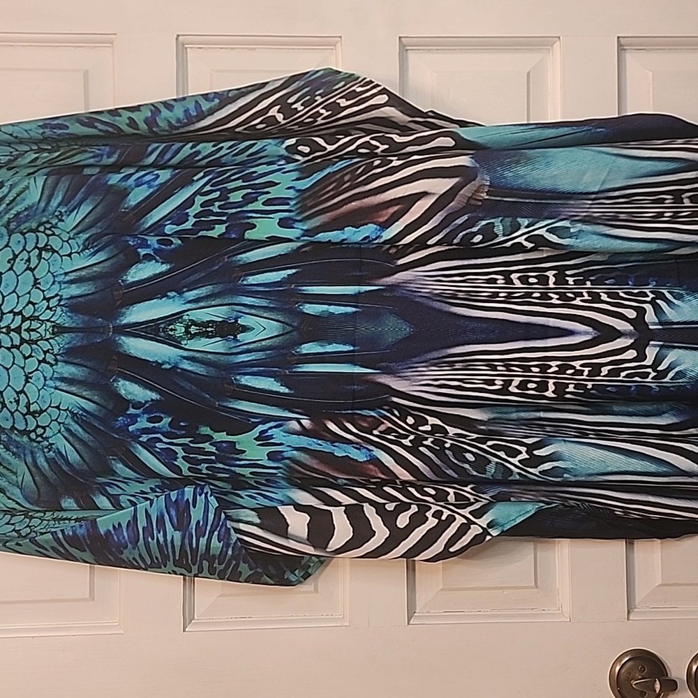 SAKKAS CAFTAN or KAFTAN  Flowing TUNIC Eyecatching Butterfly Print DRESS - Picture 5 of 7